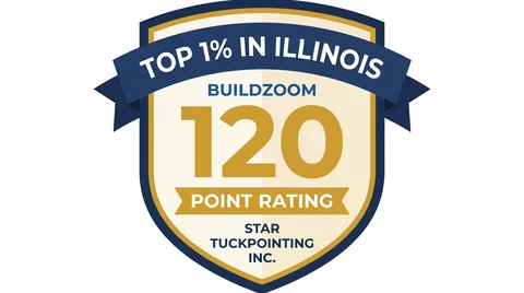 BuildZoom Top 1% in Illinois, 120 Point Rating badge