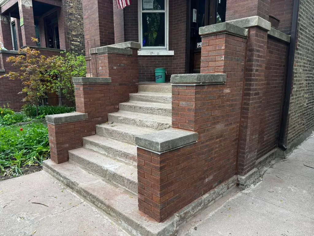 Brick front stoop rebuild — after